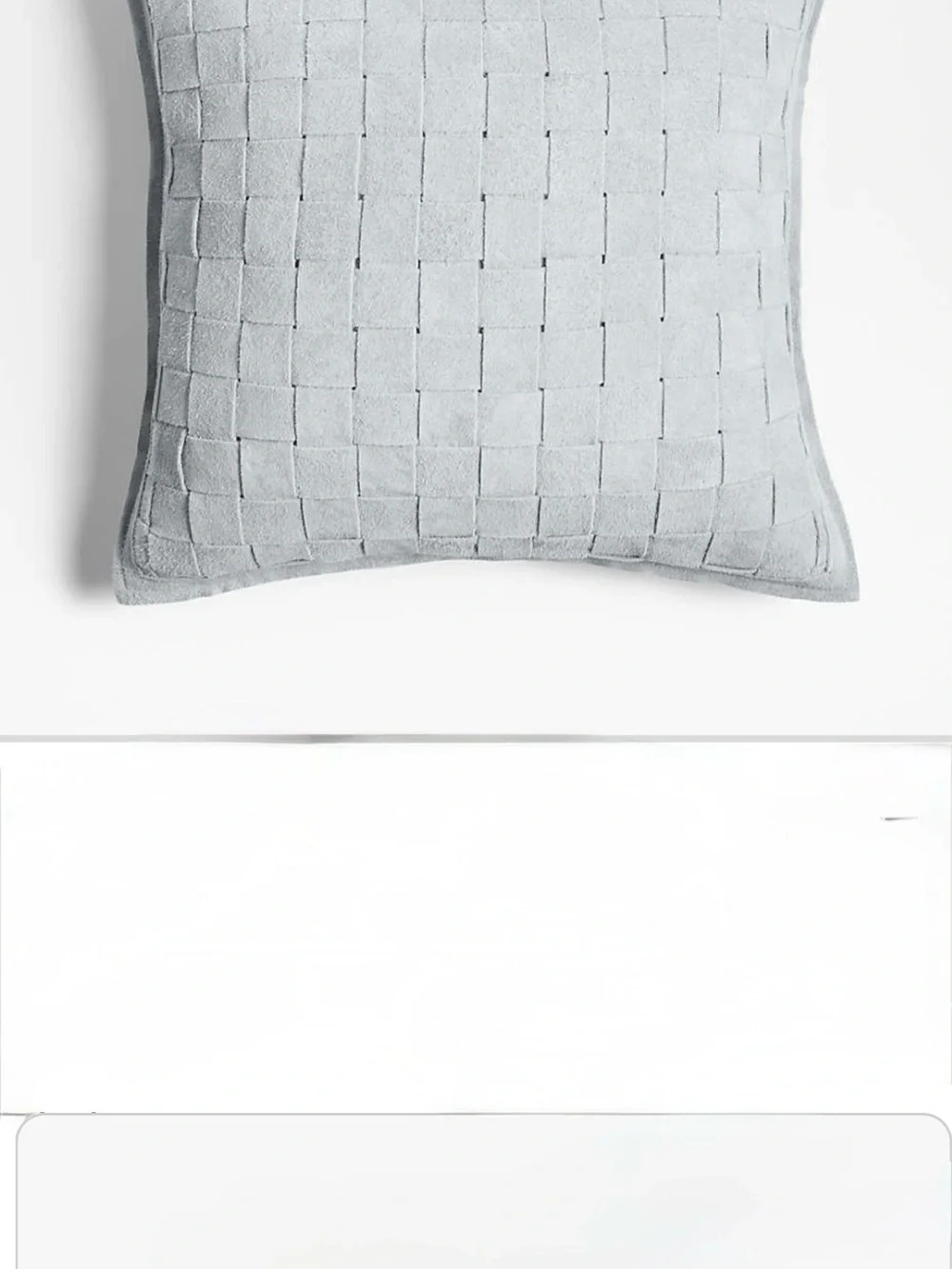 Crate&Barrel Hyde Woven Suede 20x20 Light Gray Throw Pillow Cover
